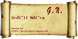 Grüll Nóra névjegykártya